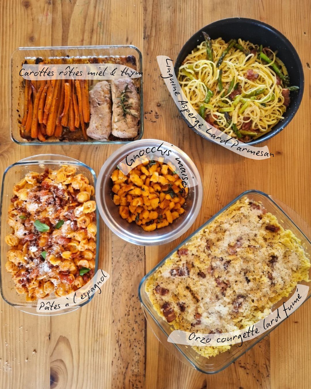 Session batch cooking : carottes rôties, gnocchis maison, orzo